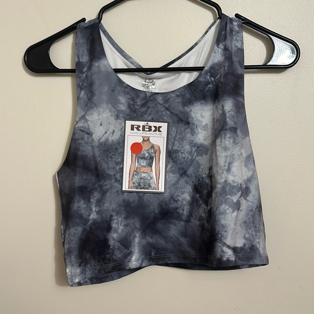 NWT RBX tie dye longline racerback sports bra, medium msrp $44 attached